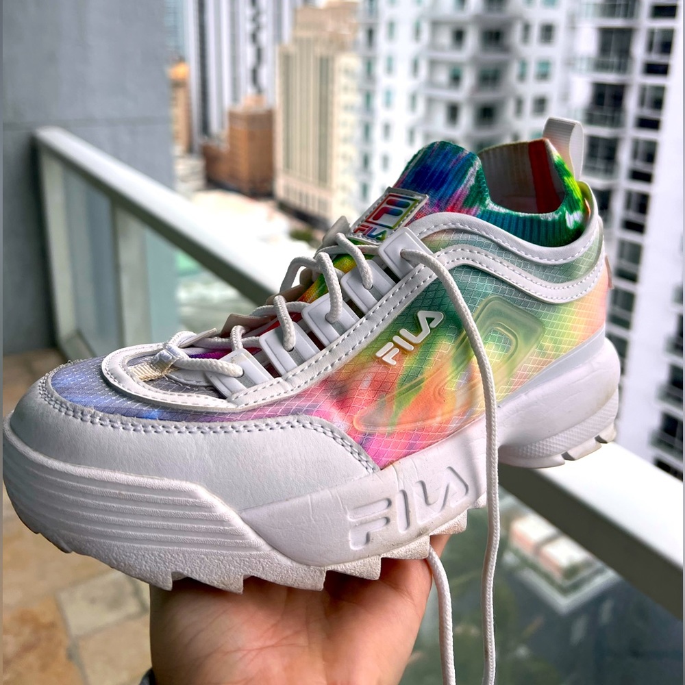 FILA x Urban Outfitters Disruptor 2 Tie-dye Rainbow Chunky Sneaker